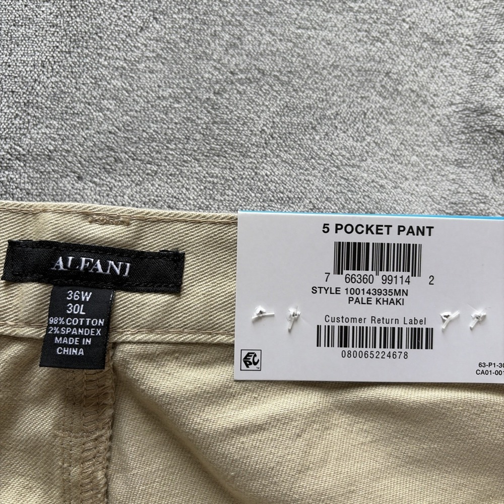 Lot of 2 ALFANI Men's Chino Pants Gray Beige 36x30 Straight Leg - NWT - Picture 3 of 6